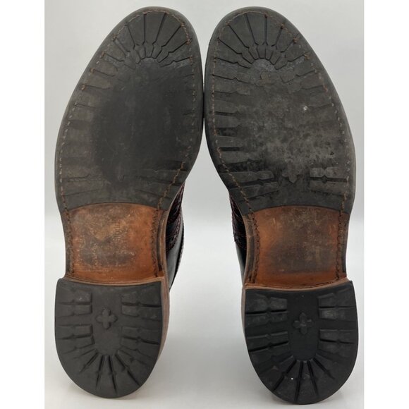 Allen Edmonds Ridgeway Black Red Leather Wingtip Oxford Dress Shoes Mens Size 9D - Picture 9 of 13